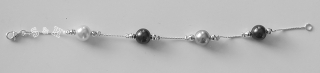 Stříbrný náramek - perly
